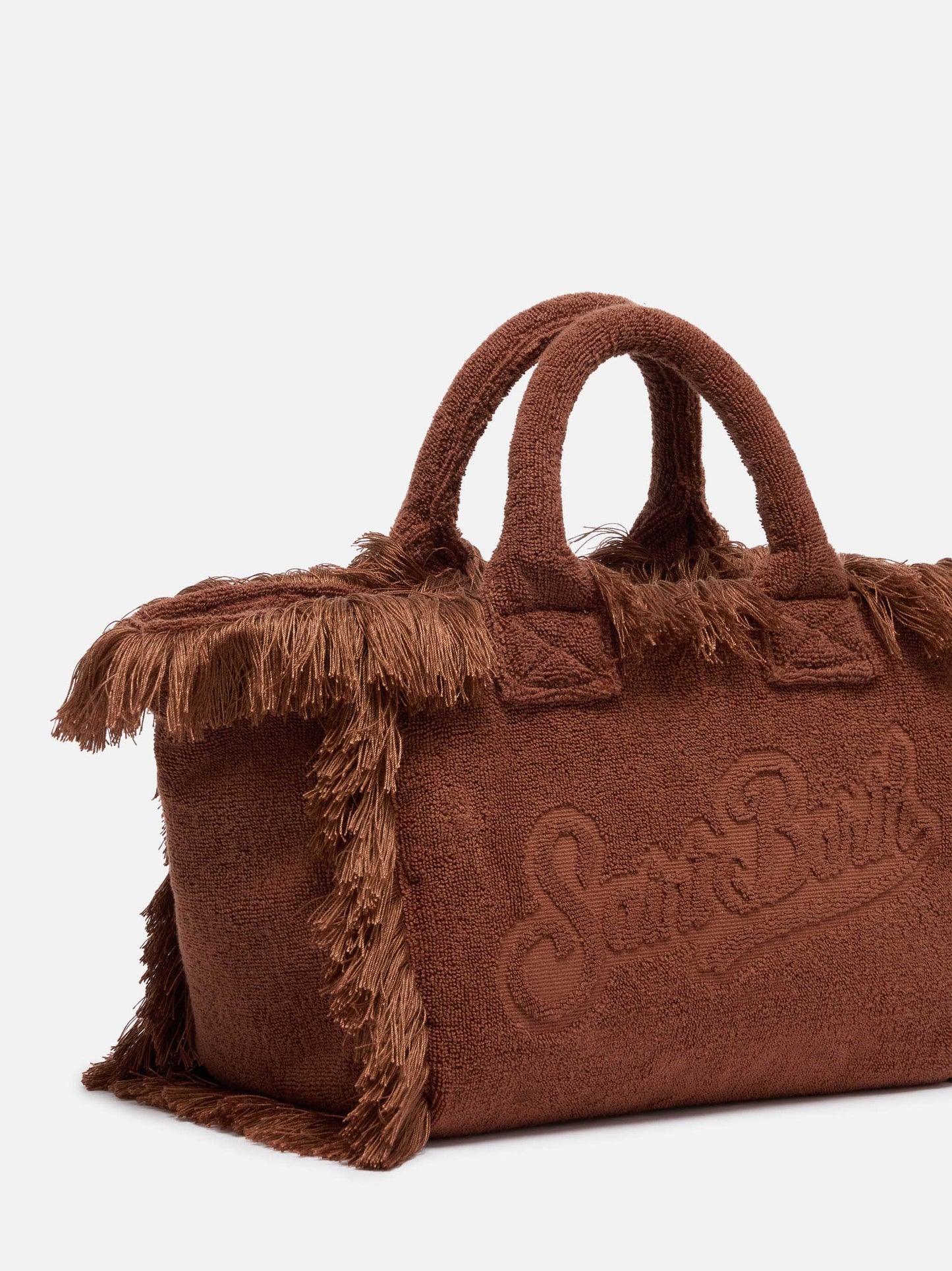 Borsa Colette in spugna marrone con rilievo
