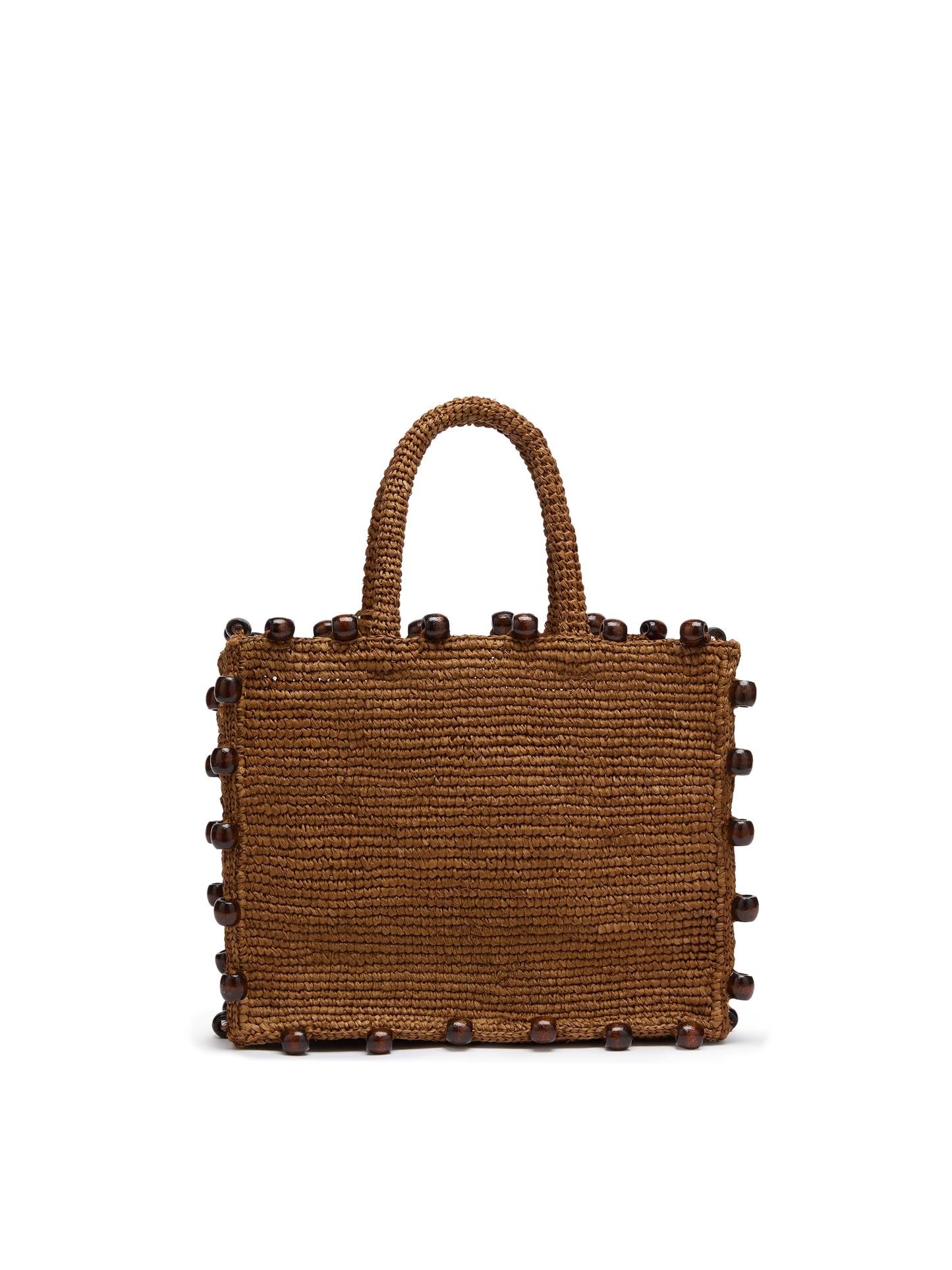 Colette raffia bag with embroidered logo and applied beads