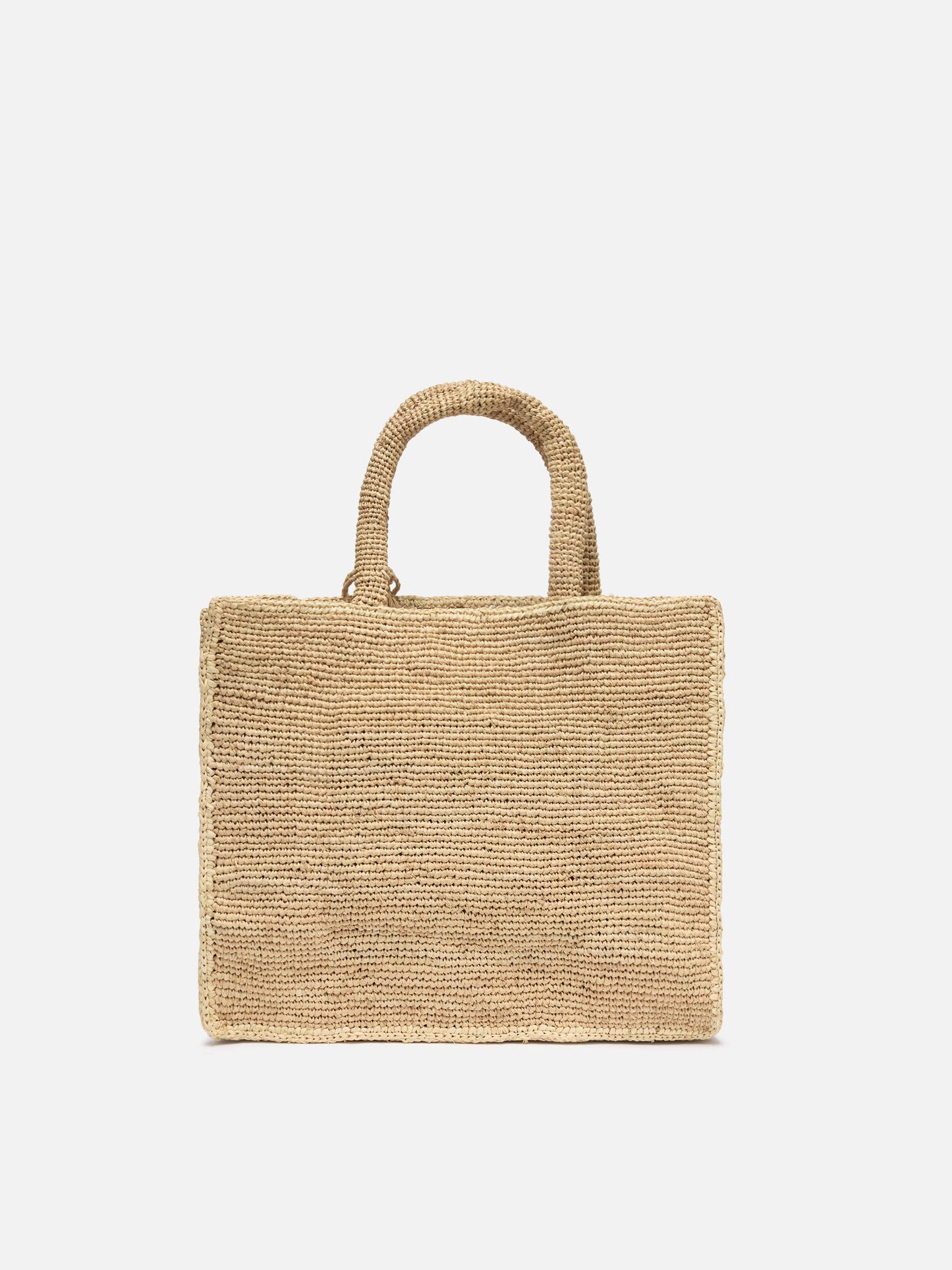 Borsa Colette in rafia con logo ricamato