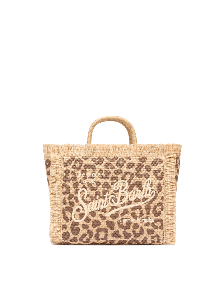 Colette – Handtasche in Strohoptik mit Animalier-Print