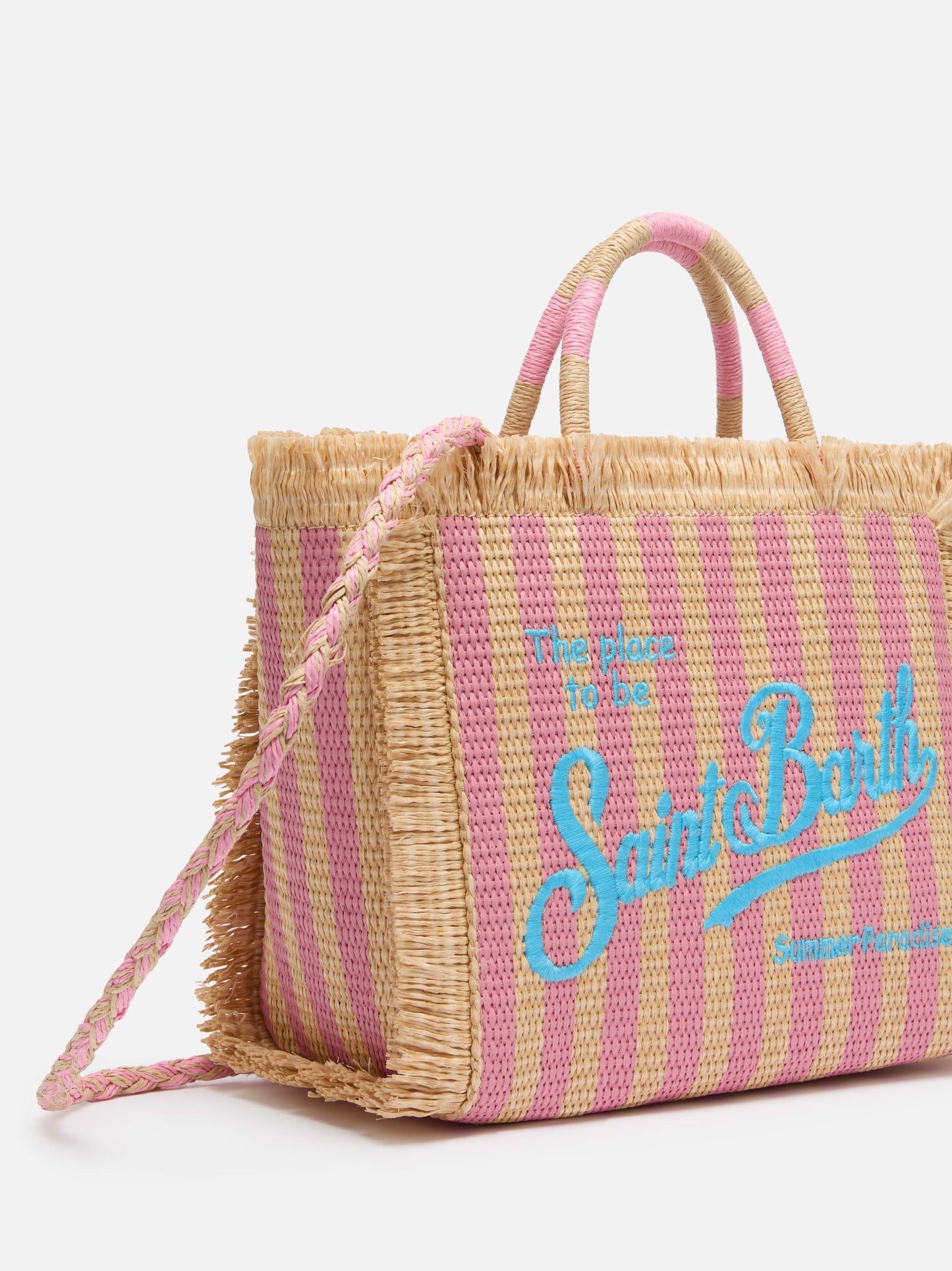 Borsa Colette effetto paglia con stampa a righe