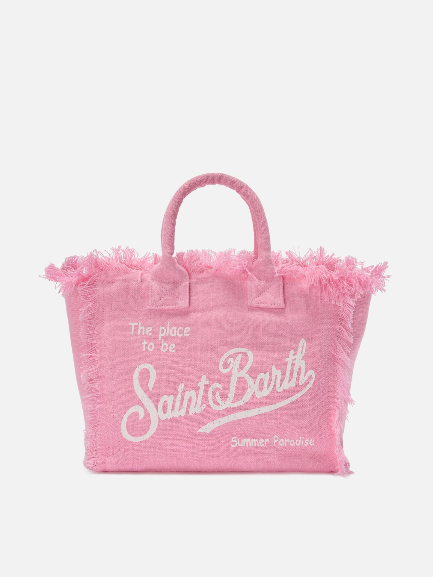 Pink solid color linen Colette bag