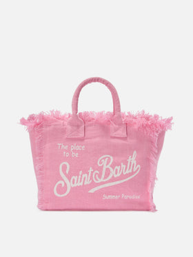 Pink solid color linen Colette bag