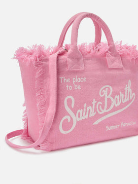 Pink solid color linen Colette bag