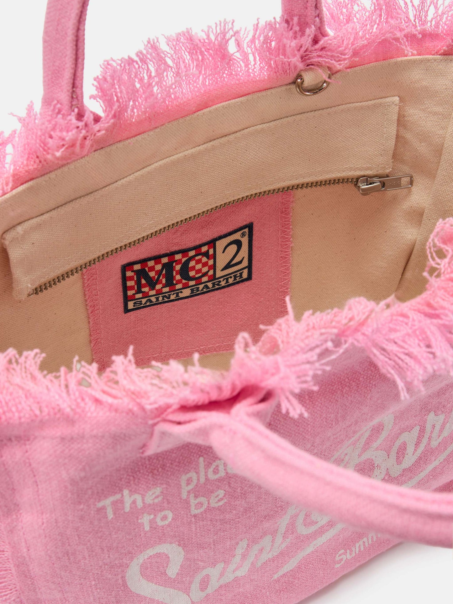 Pink solid color linen Colette bag
