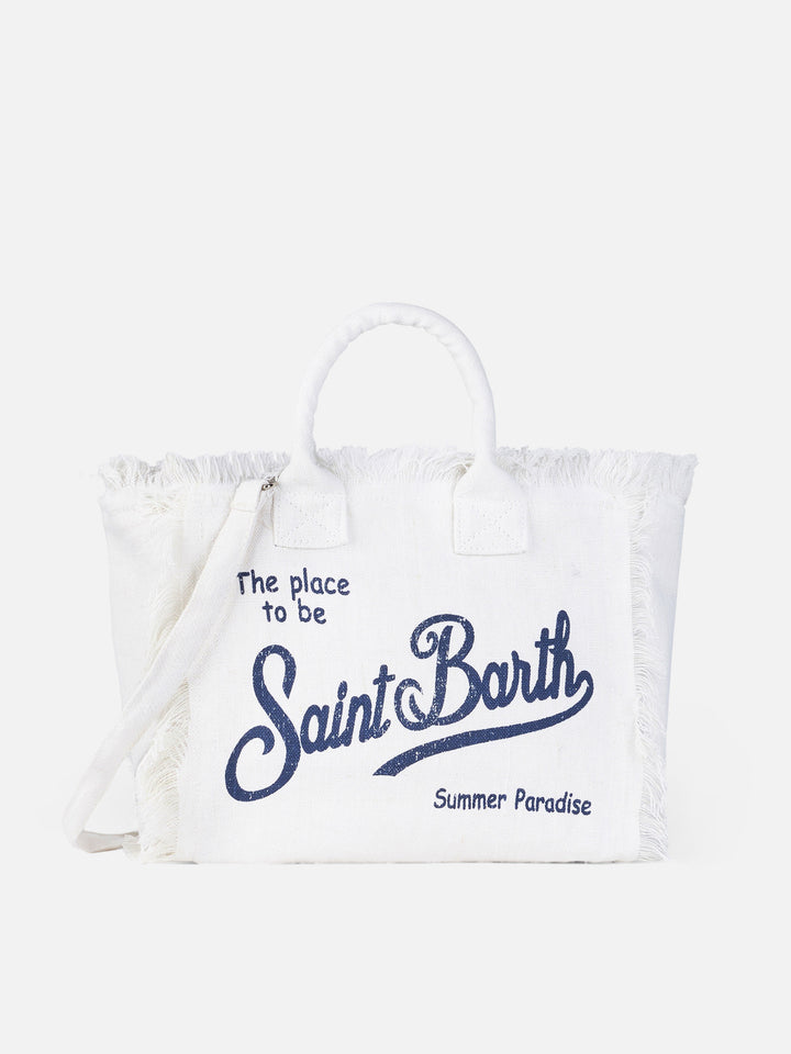 Borsa Colette in lino bianco panna