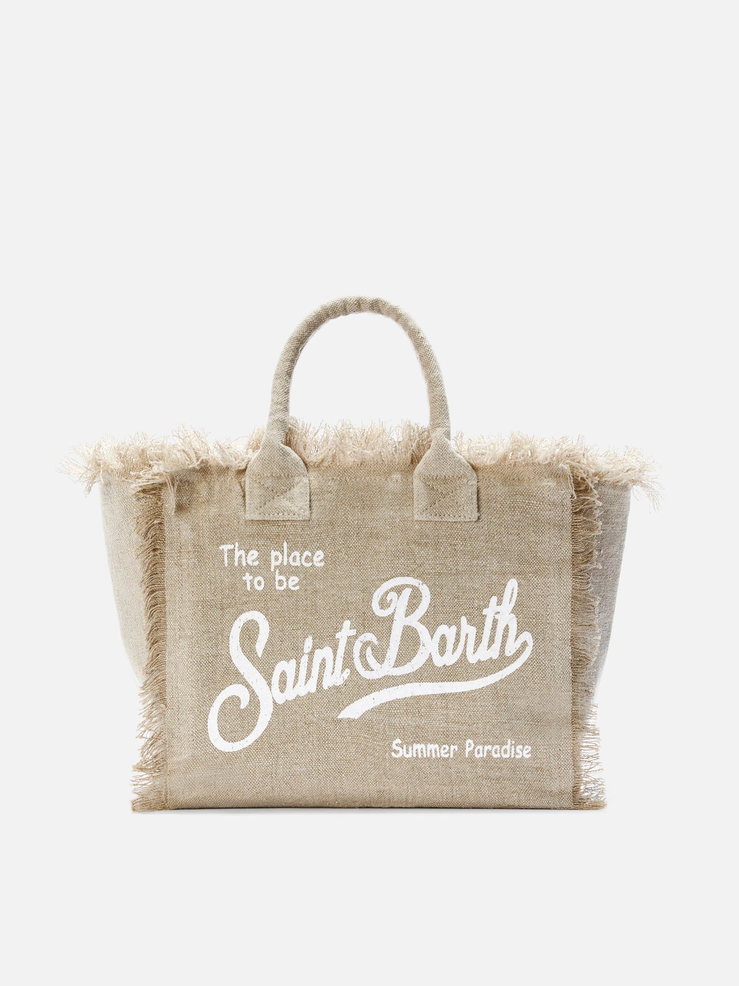 Borsa Colette in lino beige tinta unita