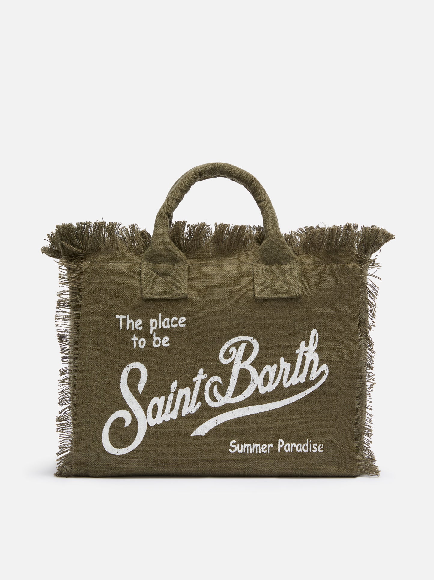Borsa Colette in lino verde militare