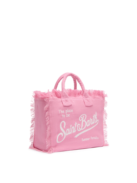 Pink solid color linen Colette bag