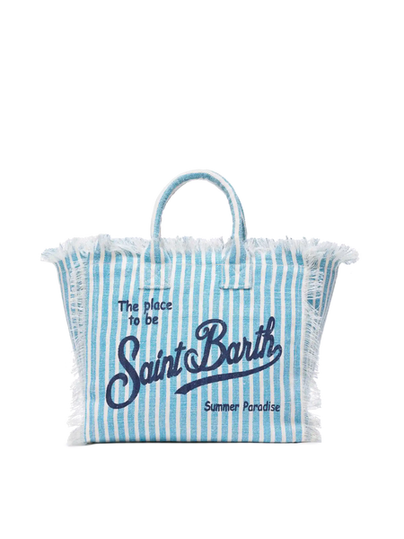 MC2 Saint Barth コレット ラフィア Colette linen handbag with striped print – MC2 Saint Barth