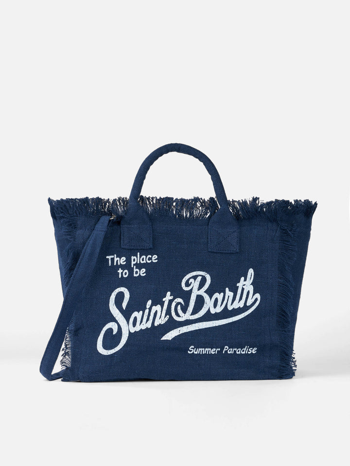 Borsa Colette in lino blu navy