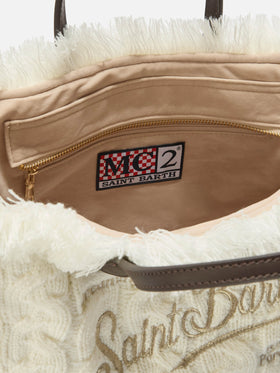 Colette Wool Braid Handbag in white braided wool blend