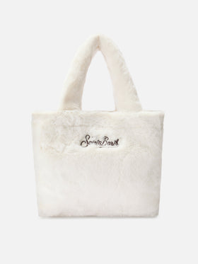 Colette Soft Handbag in white faux fur