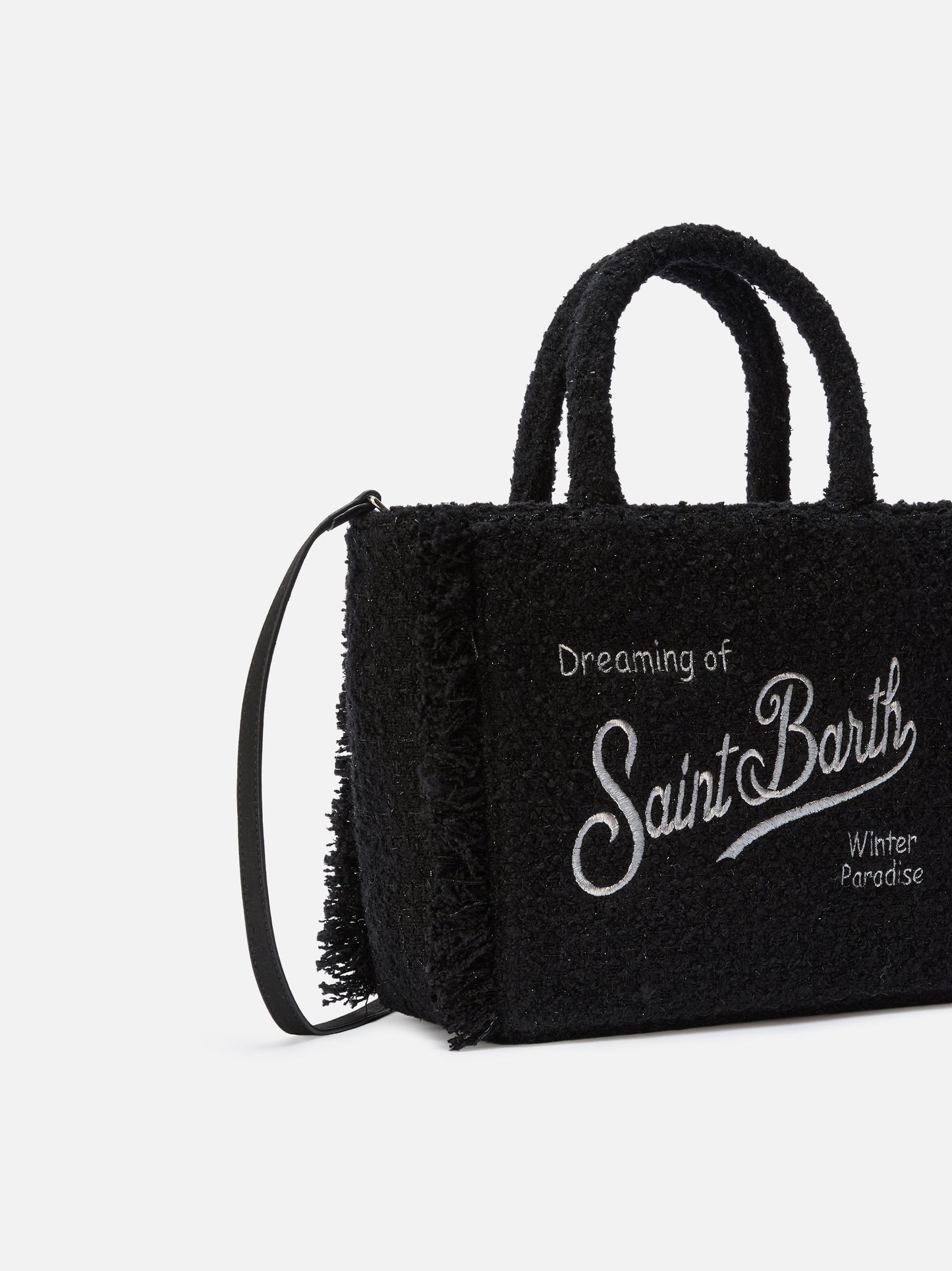 Colette Tweed Handbag in black wool blend