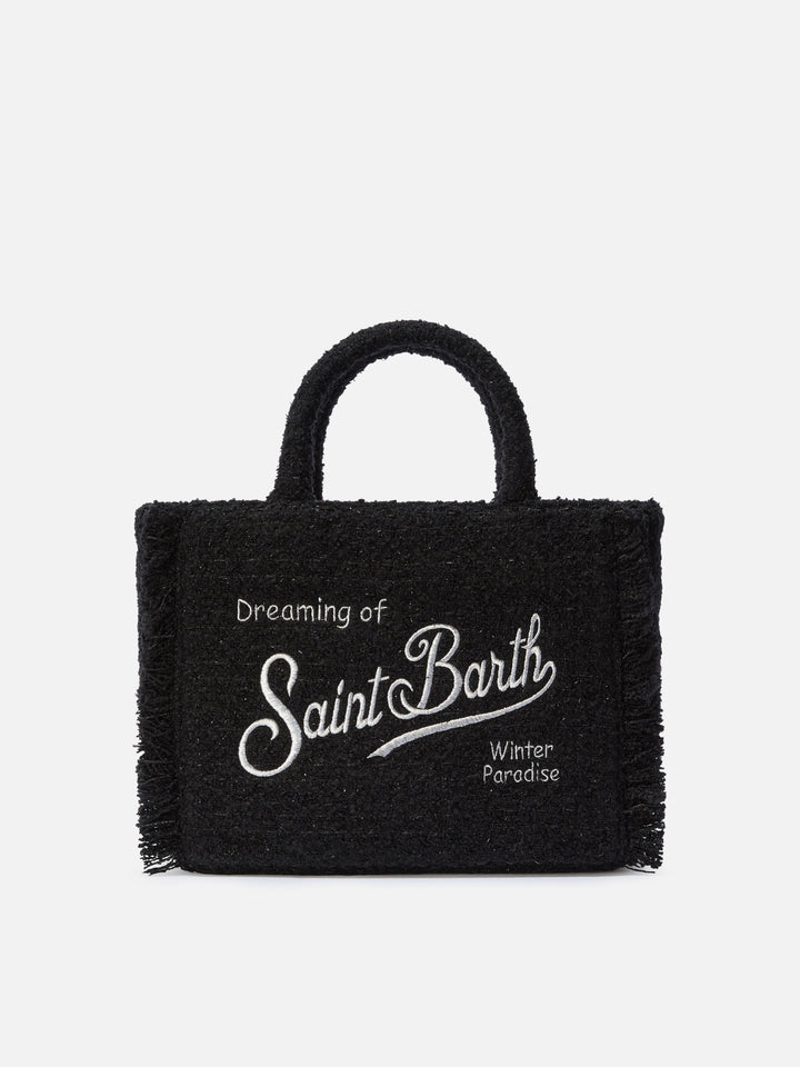 Borsa a mano Colette Tweed in misto lana nera