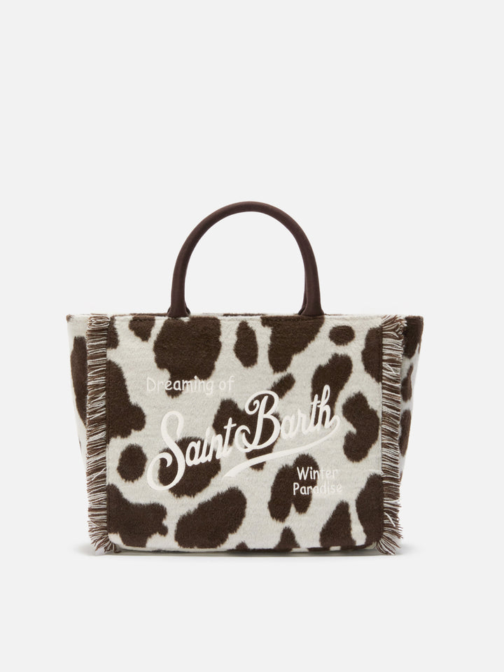Colette Felt Handbag in cow-print wool blend