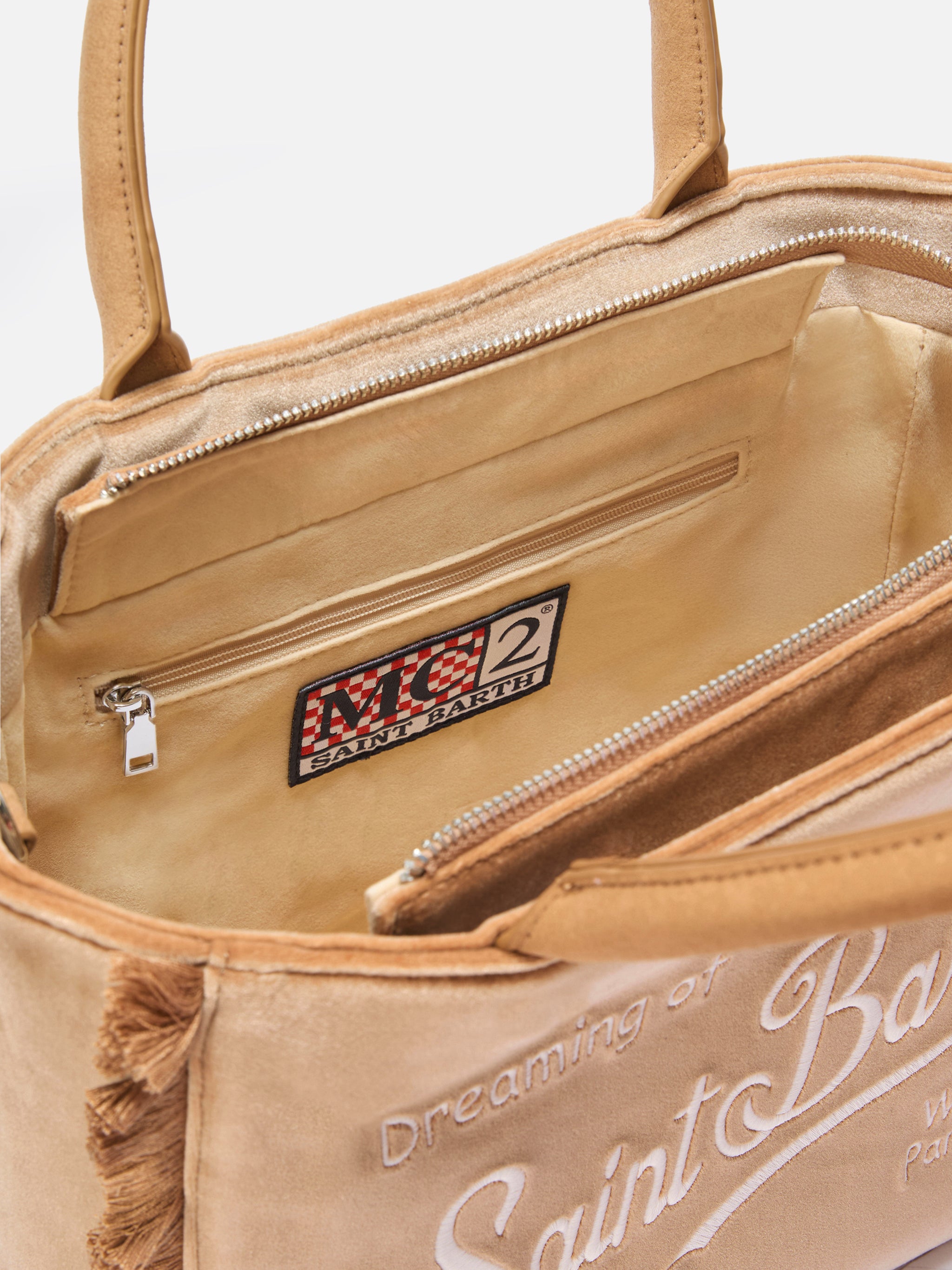 Colette Velvet beige bag – MC2 Saint Barth