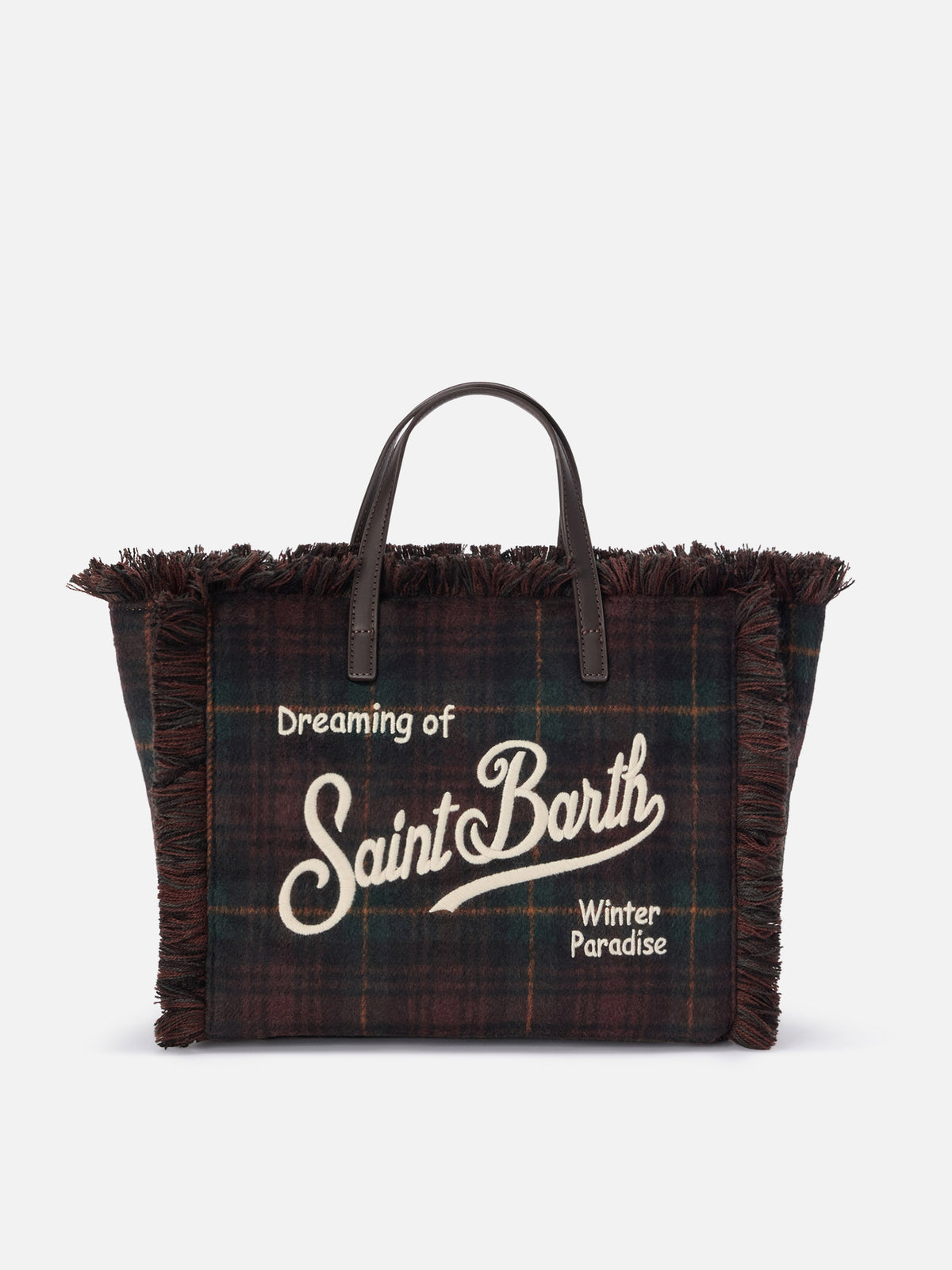 Colette wool bag with tartan pattern
