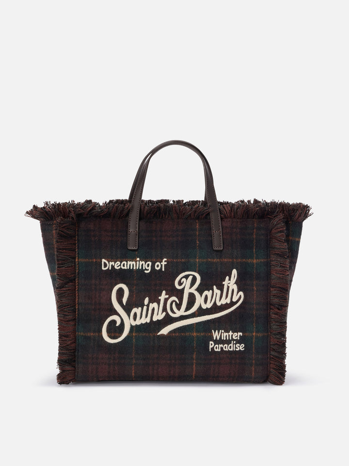 Colette wool bag with tartan pattern