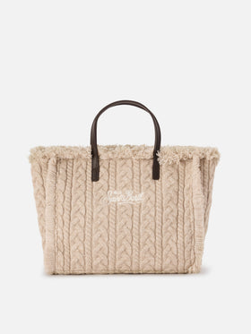 Beige Tasche Colette mit Zopfmuster 