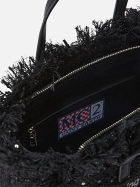 Schwarze Tasche Colette mit Pailletten und Logostickerei 