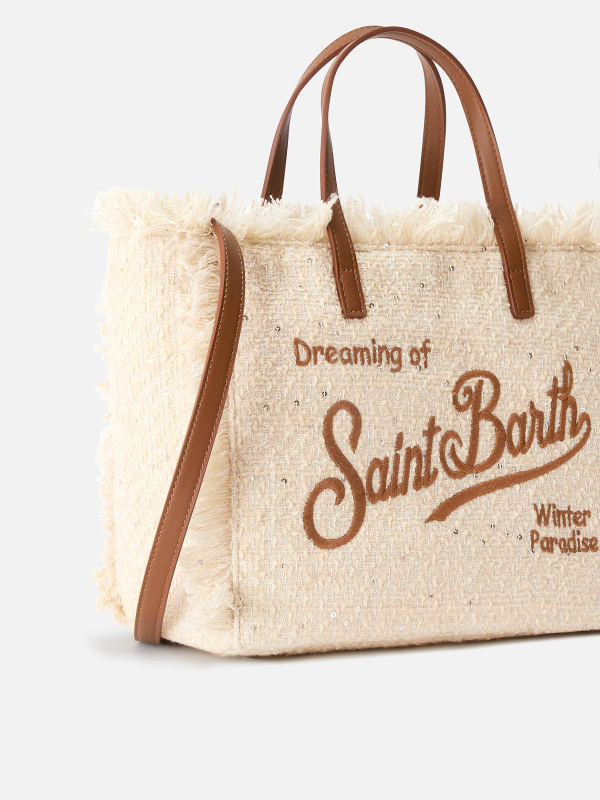 Beige Colette Tasche mit Pailletten und Logo-Stickerei 