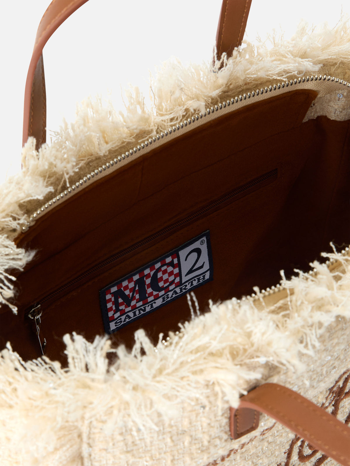 Beige Colette Tasche mit Pailletten und Logo-Stickerei 