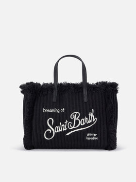 Bolso Colette negro con diseño de punto acanalado 