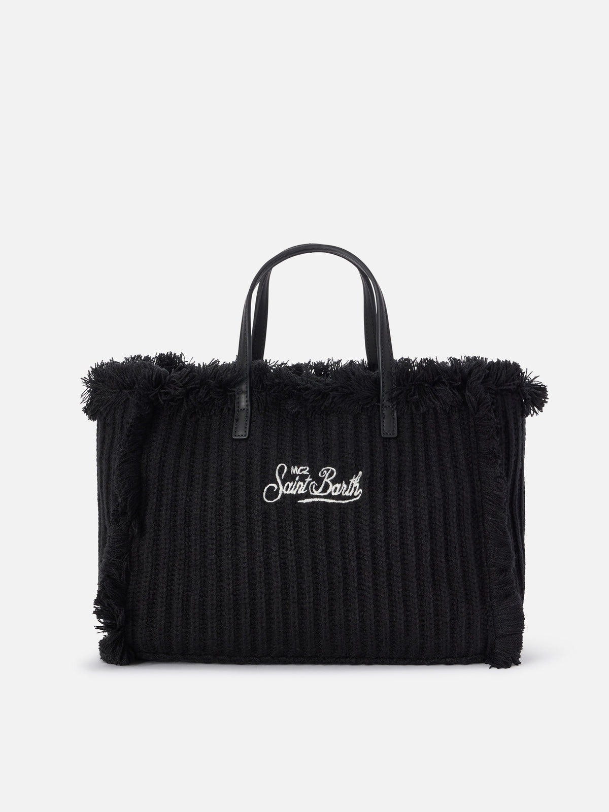 Bolso Colette negro con diseño de punto acanalado 