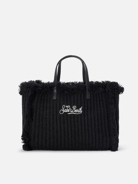 Bolso Colette negro con diseño de punto acanalado 