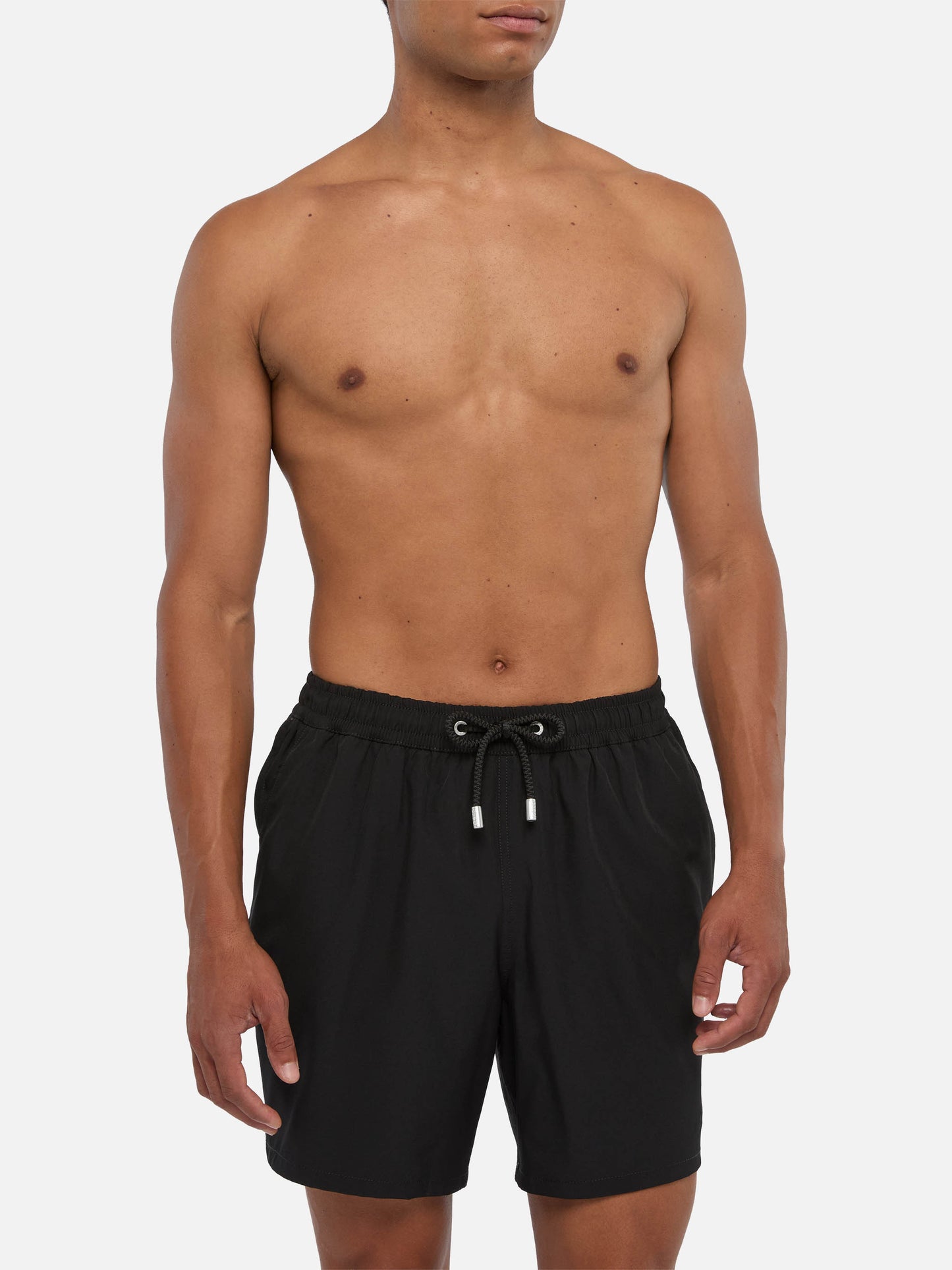 Schwarze Comfort Badeshorts mit St. Barth-Stickerei