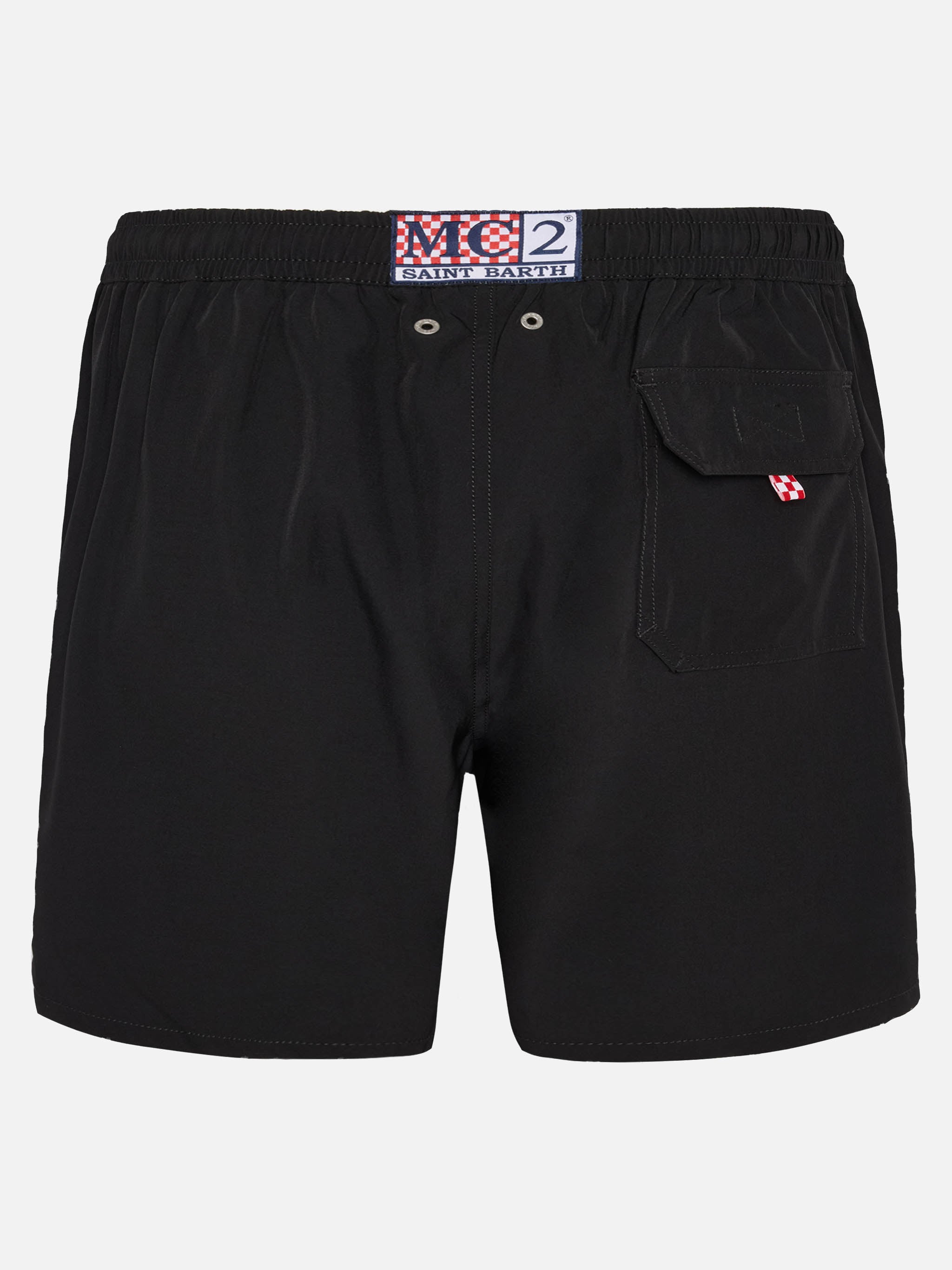 Black Comfort swim shorts with St. Barth embroidery – MC2