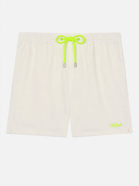 Costume mare Comfort bianco con ricamo St. Barth