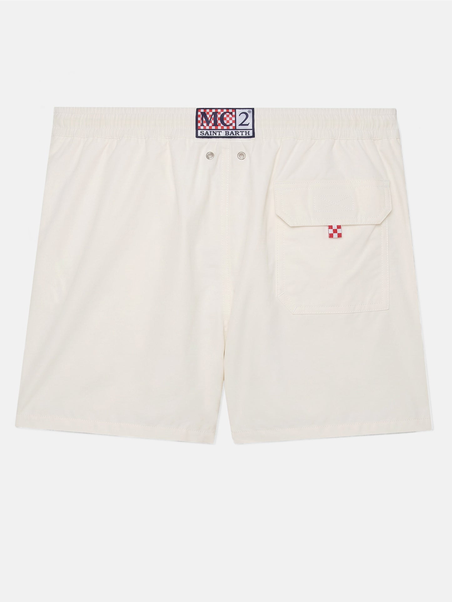 Costume mare Comfort bianco con ricamo St. Barth
