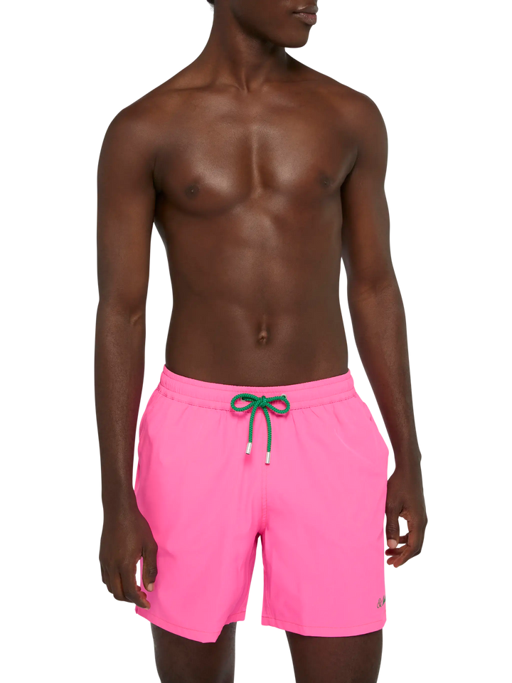 Costume mare Comfort rosa fluo con ricamo St. Barth