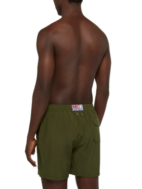 Costume mare Comfort verde militare con ricamo St. Barth