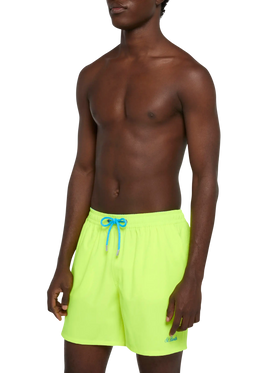 Costume mare Comfort giallo fluo con ricamo St. Barth