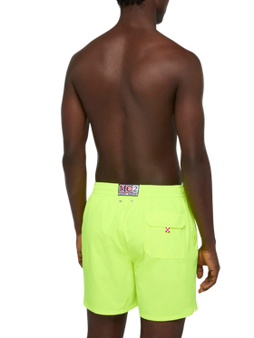 Costume mare Comfort giallo fluo con ricamo St. Barth