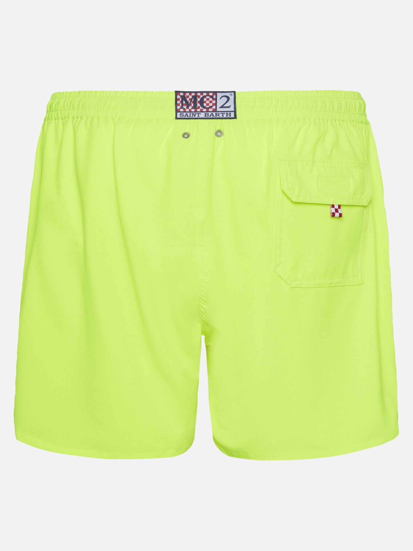 Fluo yellow Comfort swim shorts with St. Barth embroidery – MC2 Saint Barth