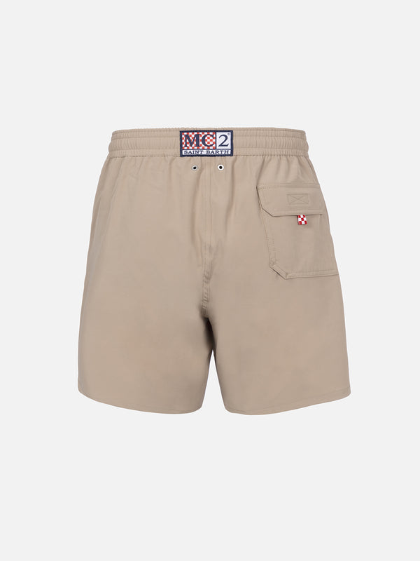 Herren beige Comfort-Badeshorts