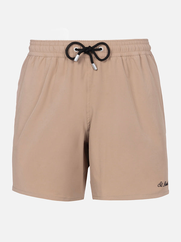 Herren beige Comfort-Badeshorts