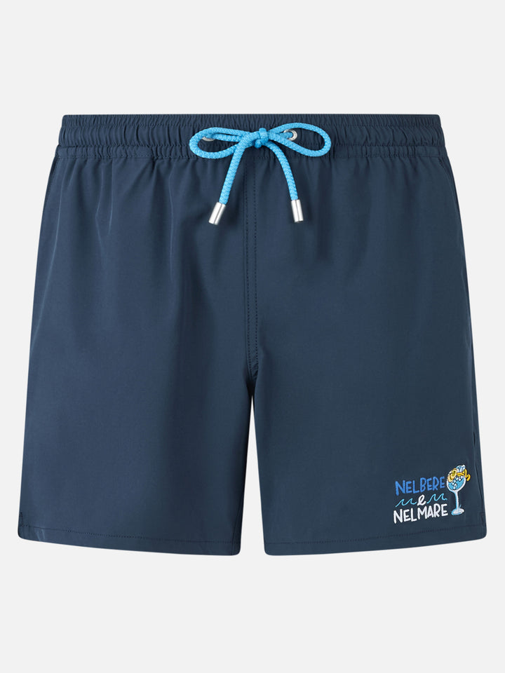 Costume classico elasticizzato Comfort con ricamo Nel bere e nel mare | EDIZIONE SPECIALE INSULTI LUMINOSI