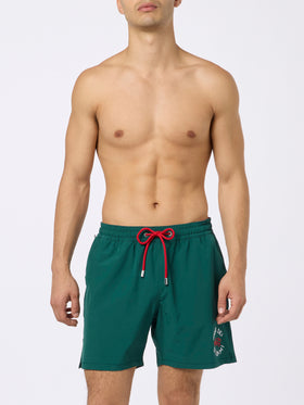 Classic stretch Comfort swim shorts with Forte dei Drammi embroidery | INSULTI LUMINOSI SPECIAL EDITION