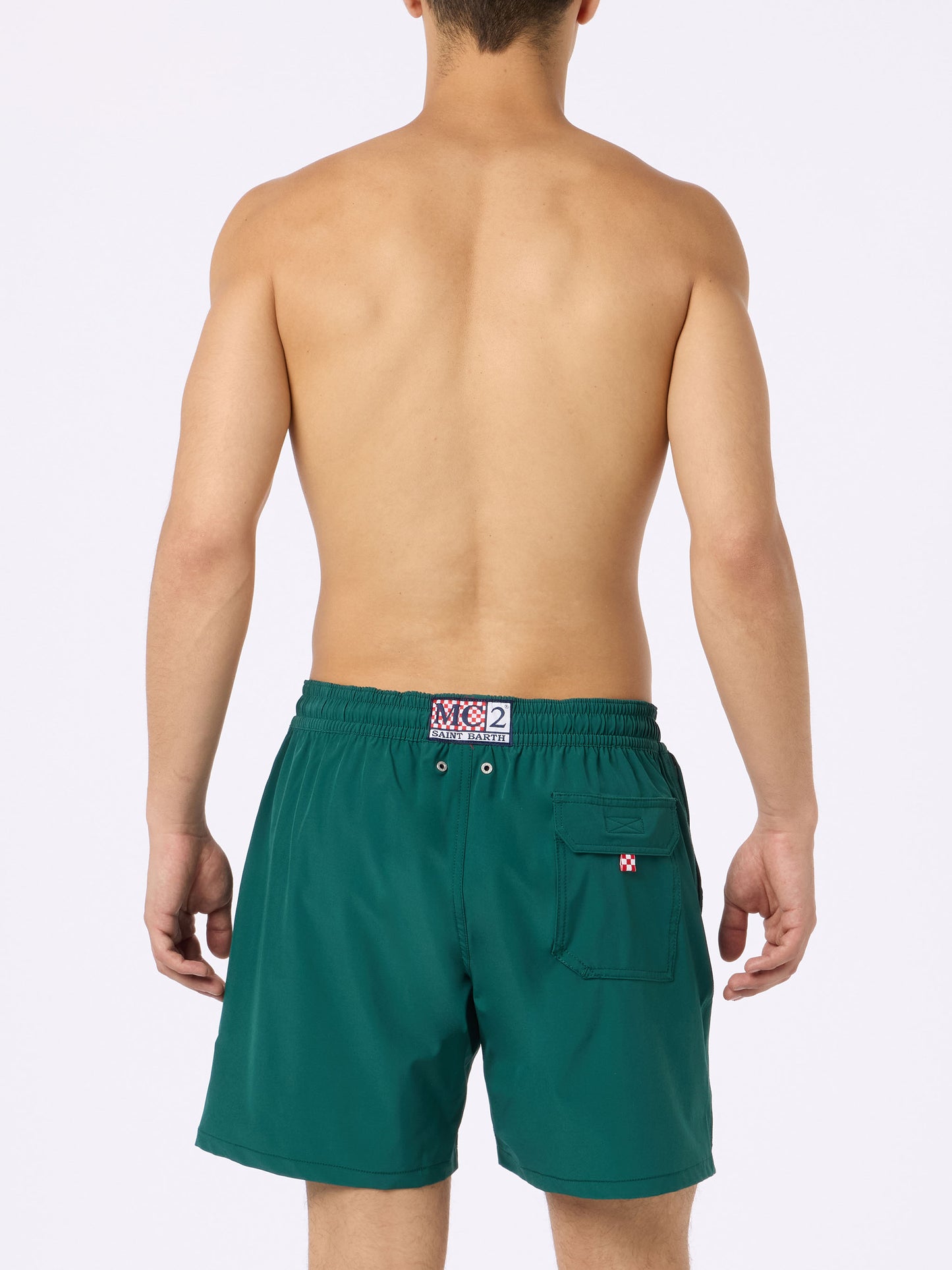 Classic stretch Comfort swim shorts with Forte dei Drammi embroidery | INSULTI LUMINOSI SPECIAL EDITION
