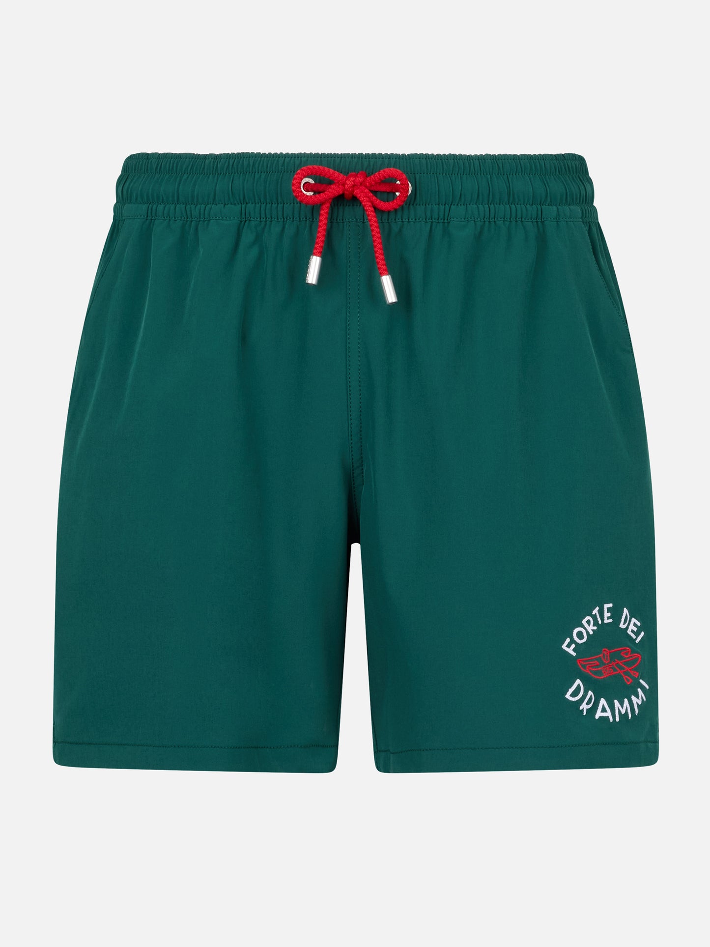 Classic stretch Comfort swim shorts with Forte dei Drammi embroidery | INSULTI LUMINOSI SPECIAL EDITION