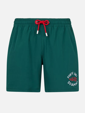 Classic stretch Comfort swim shorts with Forte dei Drammi embroidery | INSULTI LUMINOSI SPECIAL EDITION