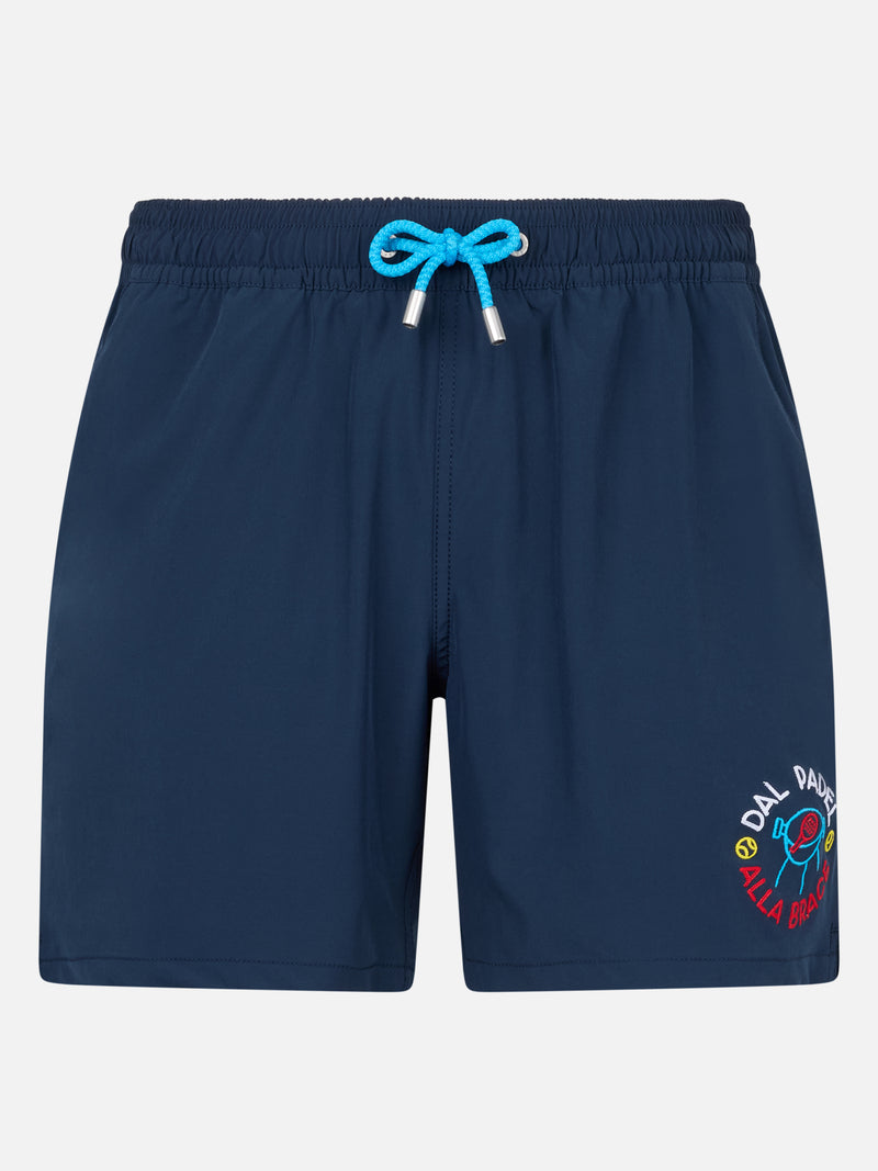 Man Comfort swim shorts with Dal Padel alla Brace embroidery | INSULTI LUMINOSI SPECIAL EDITION