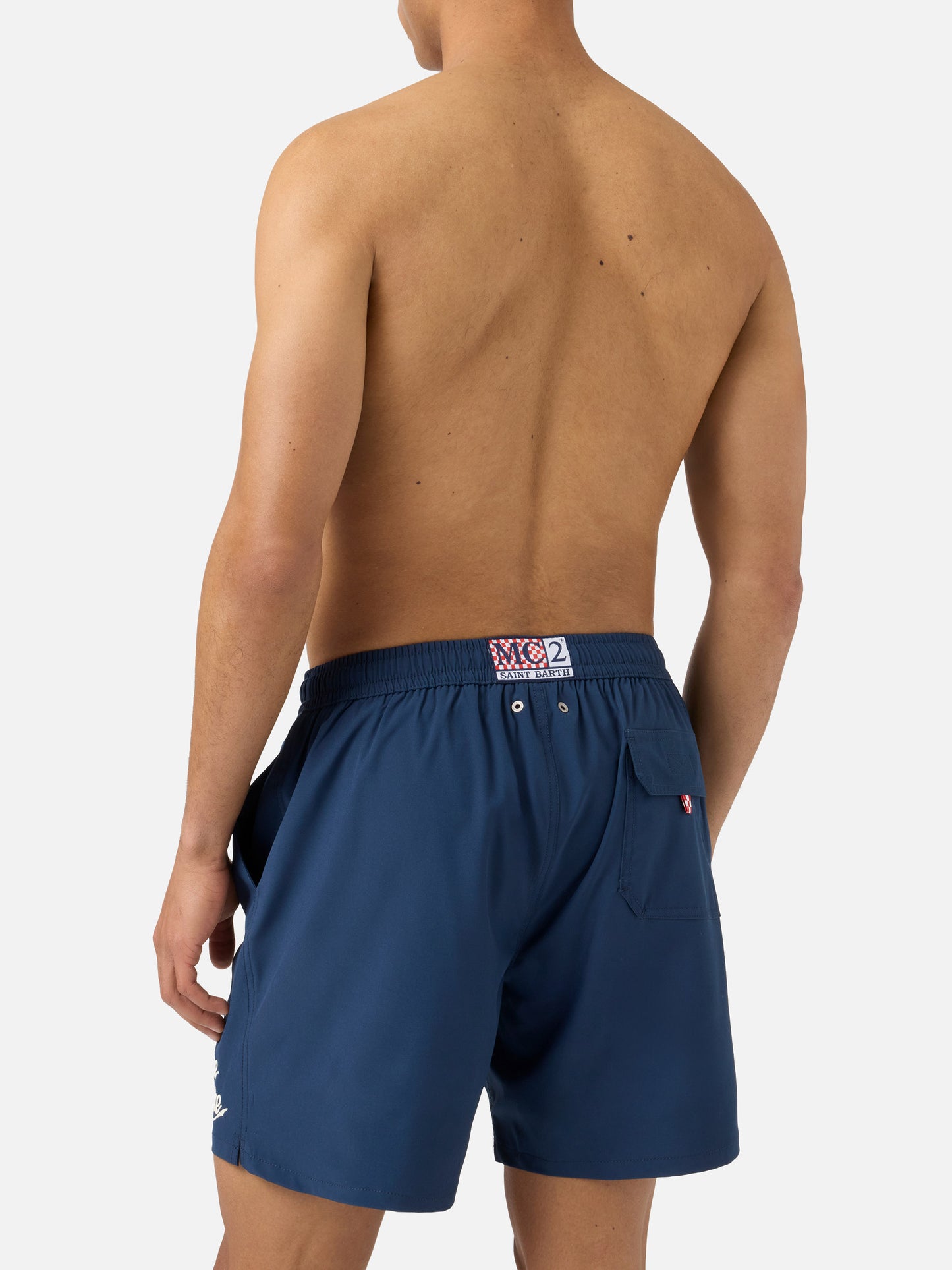 Comfort swim shorts in blue with Sapore di Mare embroidery | Special Edition