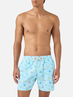 Costume classico elasticizzato Comfort Light con stampa granchi