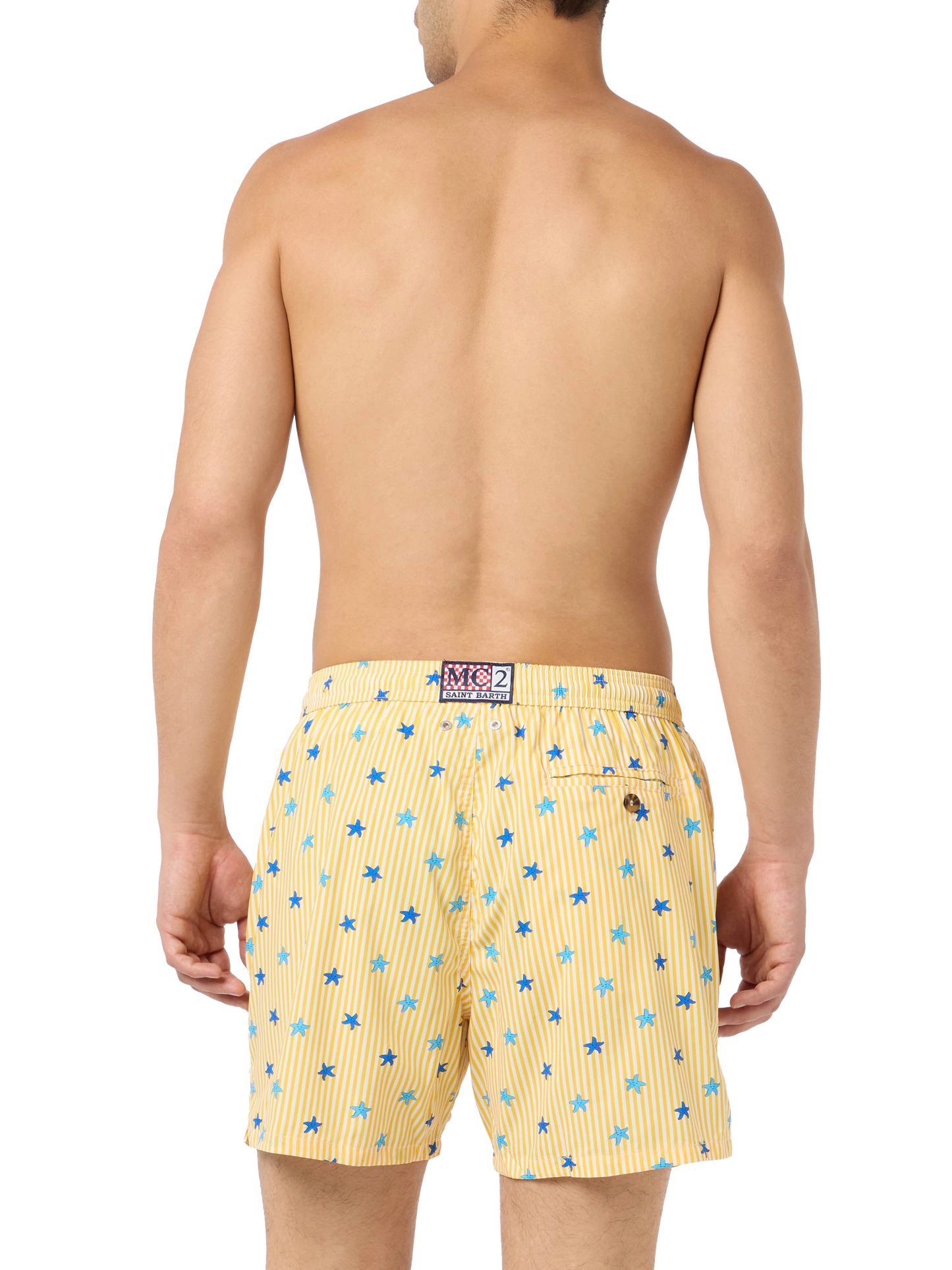 Comfort Light classic stretch swim shorts with starfishes print